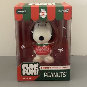 Super7 Fun Fun Christmas Peanuts Snoopy in Snowflake Sweater Vinyl Figure